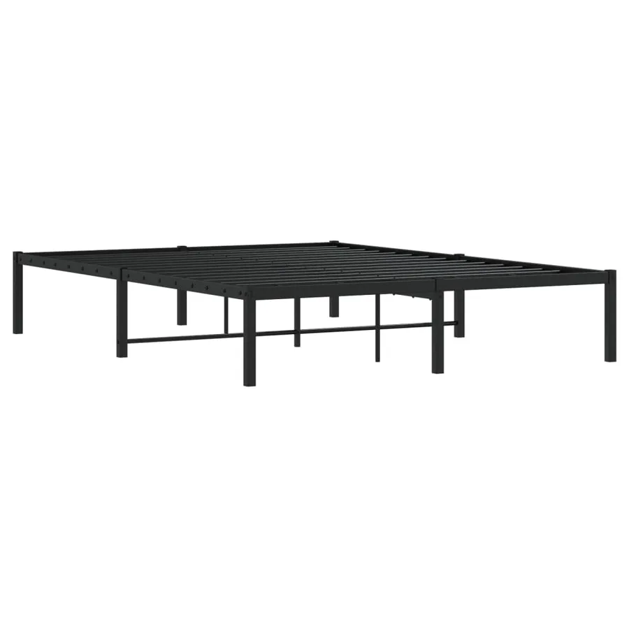 Cadre de lit métal sans matelas noir 140x200 cm - 7