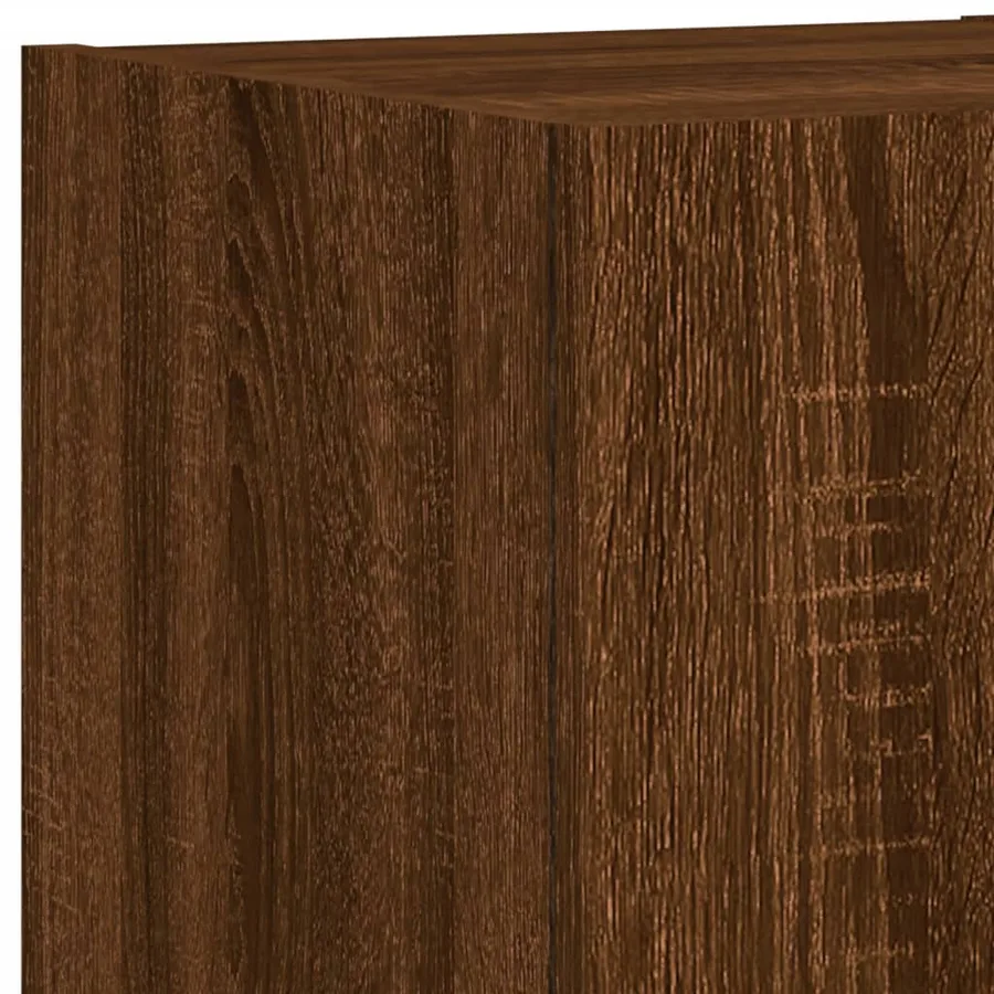 Unités murales TV avec LED 4 pcs chêne marron bois d'ingénierie - 11