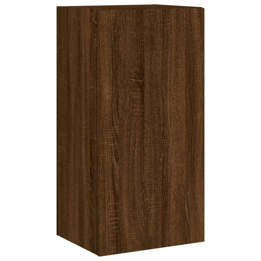 Unités murales TV avec LED 4 pcs chêne marron bois d'ingénierie - 8