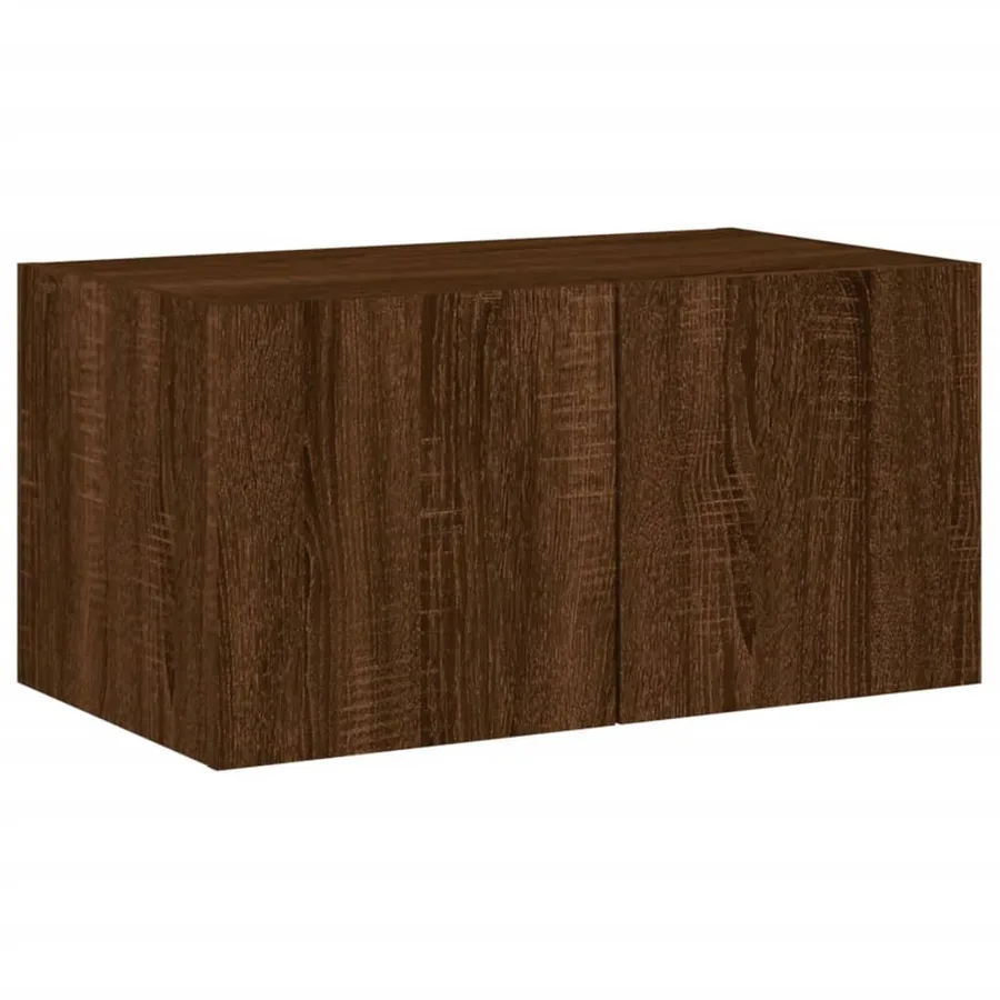 Unités murales TV avec LED 4 pcs chêne marron bois d'ingénierie - 9