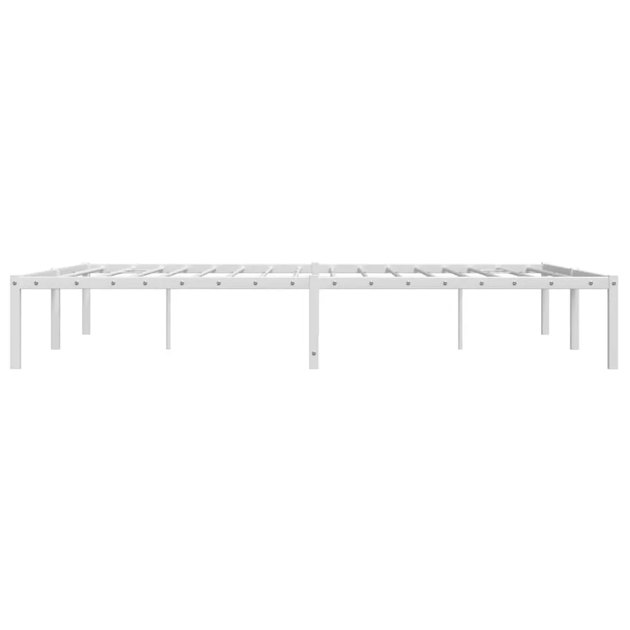 Cadre de lit métal sans matelas blanc 150x200 cm - 6