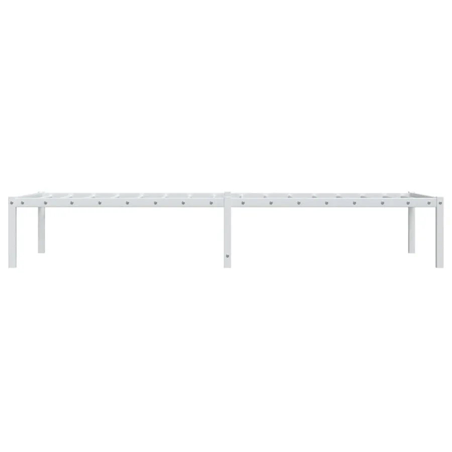 Cadre de lit métal sans matelas blanc 75x190 cm - 6