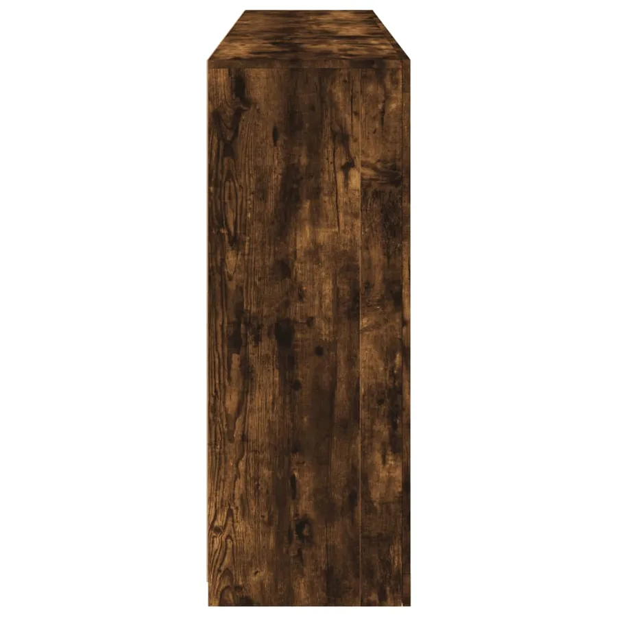 Buffet avec lumières LED chêne fumé 162x37x100 cm - 7