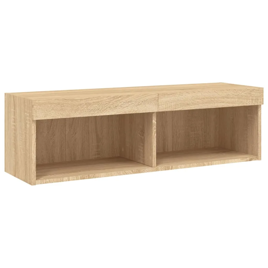 Meuble TV avec lumières LED chêne sonoma 100x30x30 cm - 9