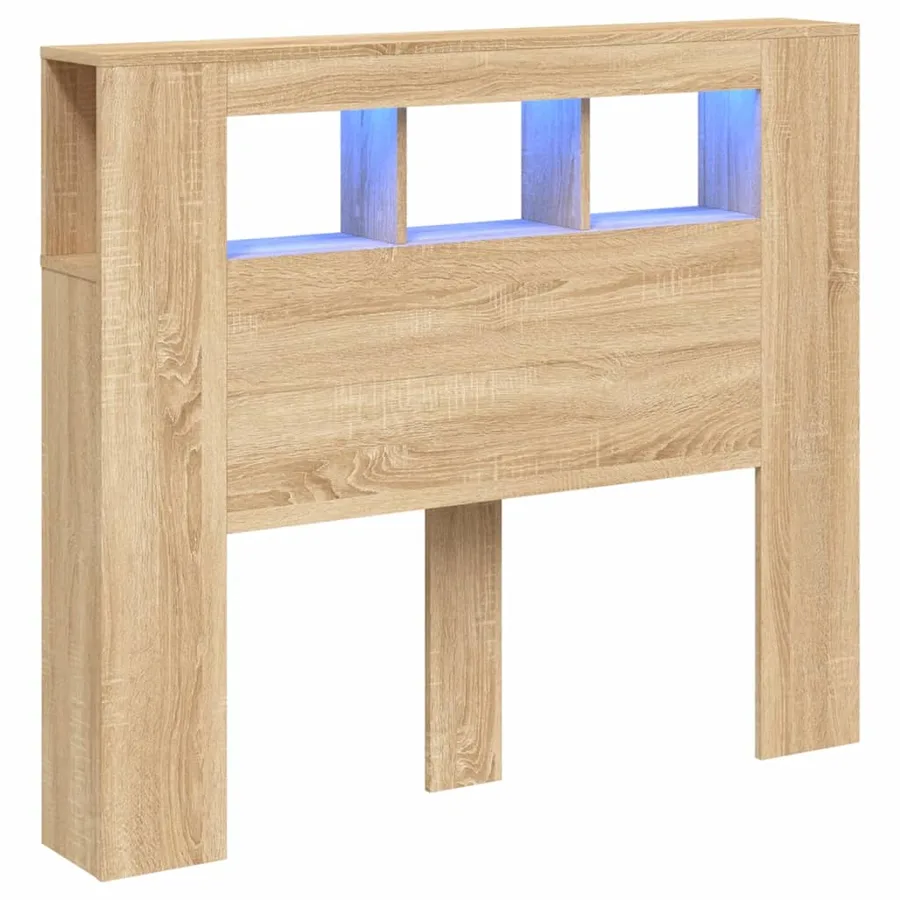 Tête de lit à LED chêne sonoma 120x18,5x103,5cm bois ingénierie - 2