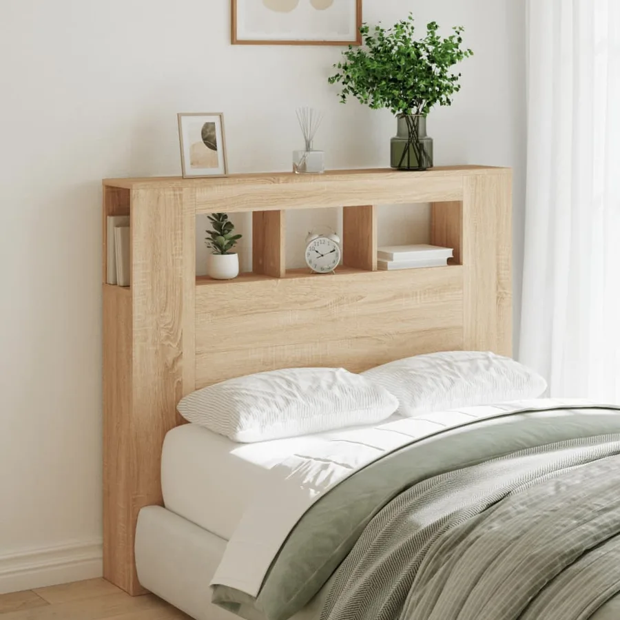 Tête de lit à LED chêne sonoma 120x18,5x103,5cm bois ingénierie - 3