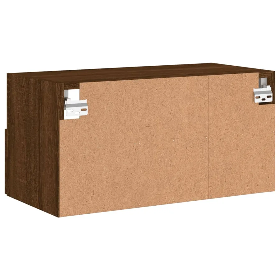 Meuble TV mural chêne marron 60x30x30 cm bois d'ingénierie - 10