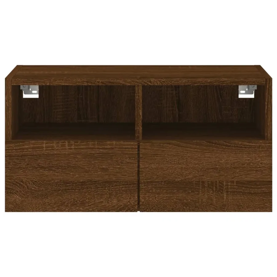Meuble TV mural chêne marron 60x30x30 cm bois d'ingénierie - 8
