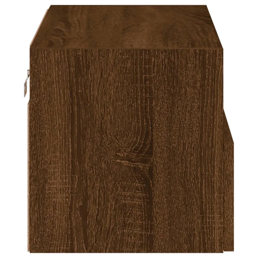Meuble TV mural chêne marron 60x30x30 cm bois d'ingénierie - 9