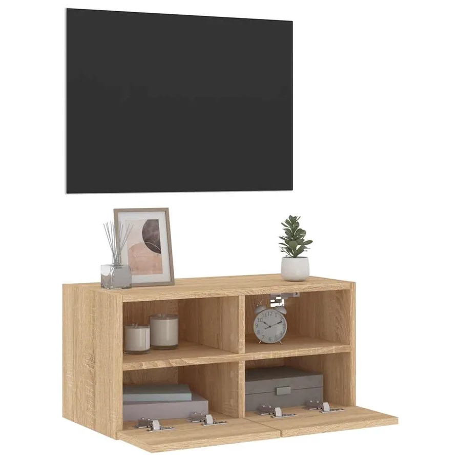 Meuble TV mural chêne sonoma 60x30x30 cm bois d'ingénierie - 6