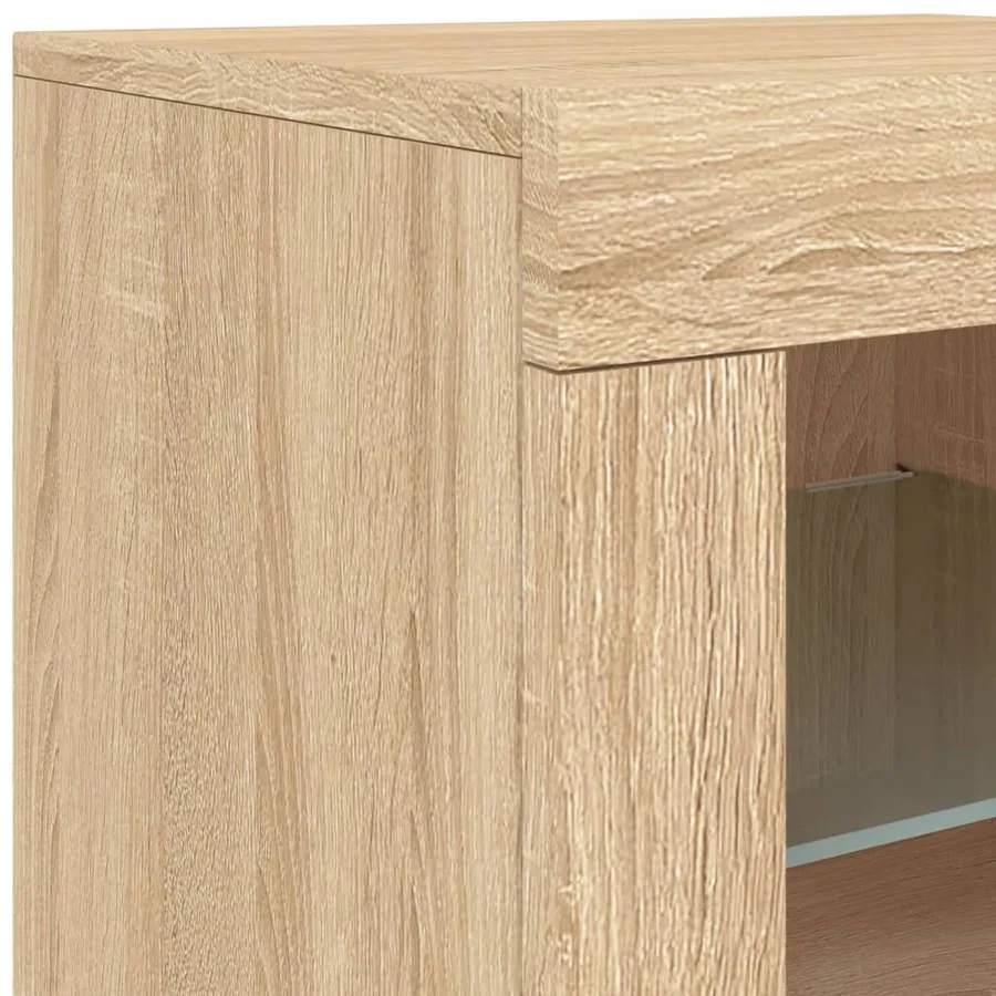 Buffet avec lumières LED chêne sonoma 181,5x37x67 cm - 10