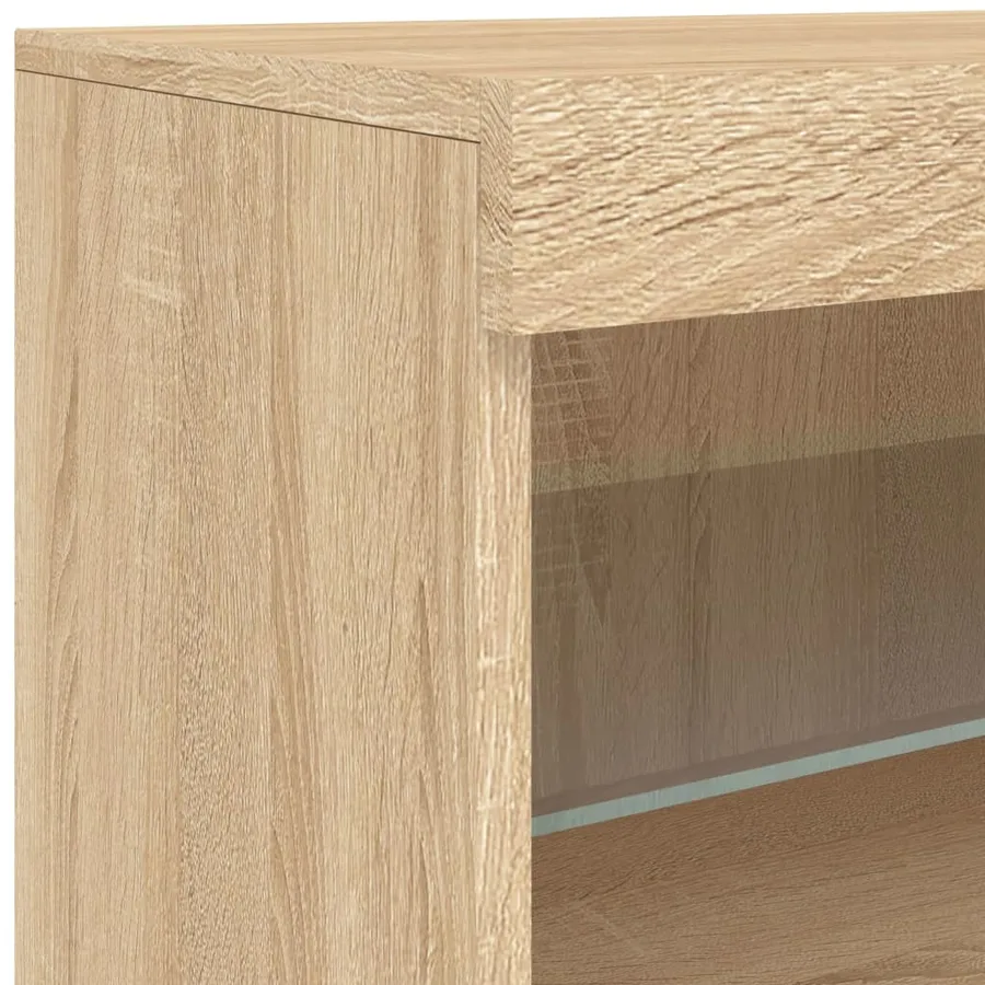 Buffet avec lumières LED chêne sonoma 181,5x37x67 cm - 12
