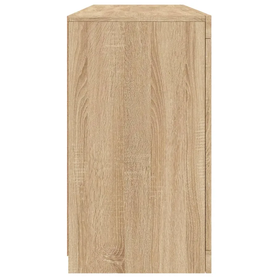 Buffet avec lumières LED chêne sonoma 142,5x37x67 cm - 7