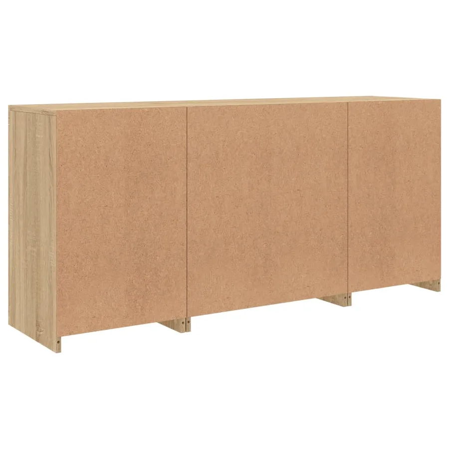 Buffet avec lumières LED chêne sonoma 142,5x37x67 cm - 8