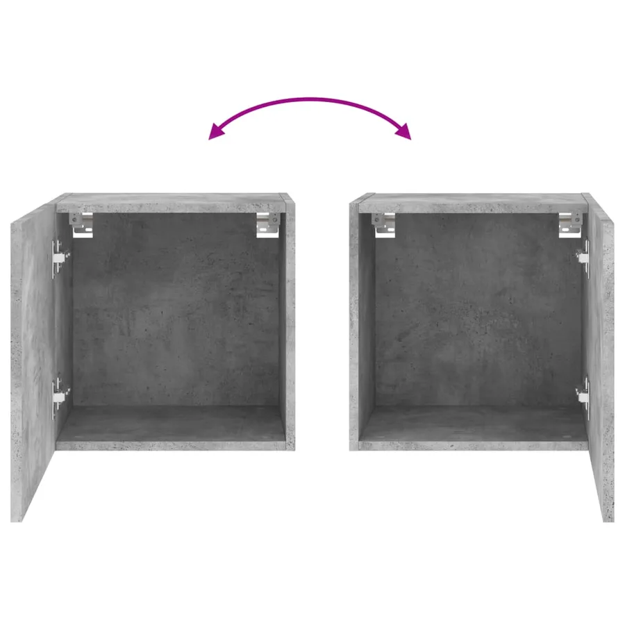 Meuble TV mural gris béton 40,5x30x40 cm bois d'ingénierie - 11