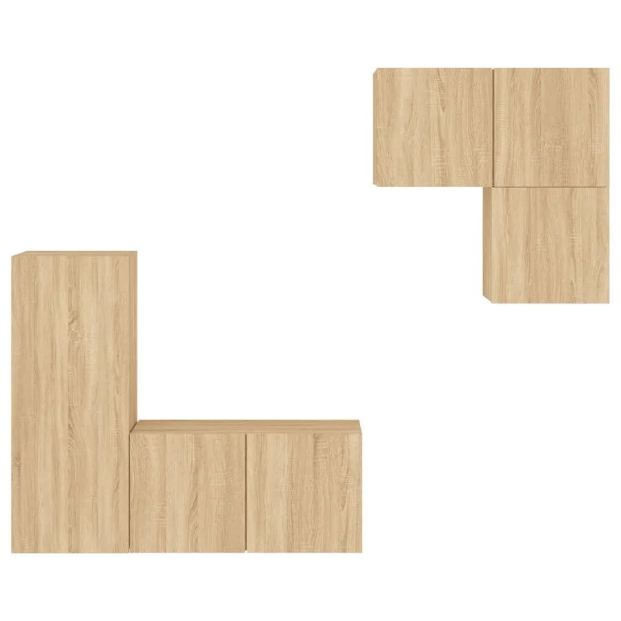 Unités murales TV 4 pcs chêne sonoma bois d'ingénierie - 5