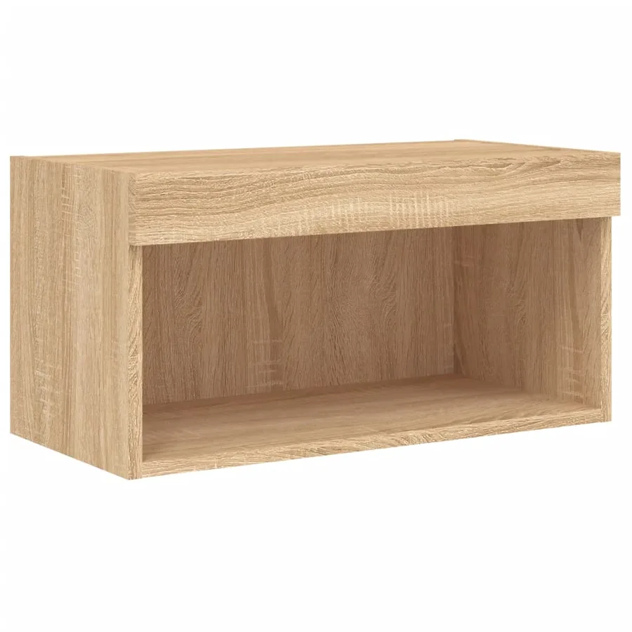 Meuble TV avec lumières LED chêne sonoma 60x30x30 cm - 7
