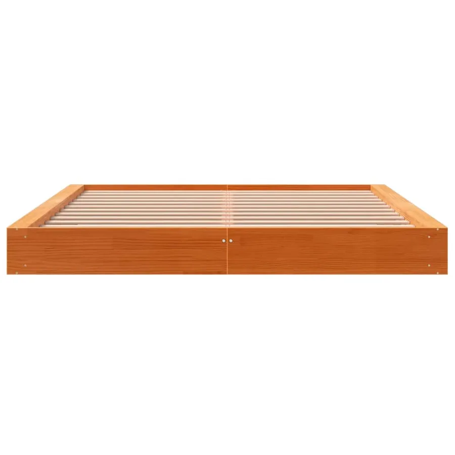 Cadre de lit sans matelas cire marron 180x200cm bois pin massif - 4