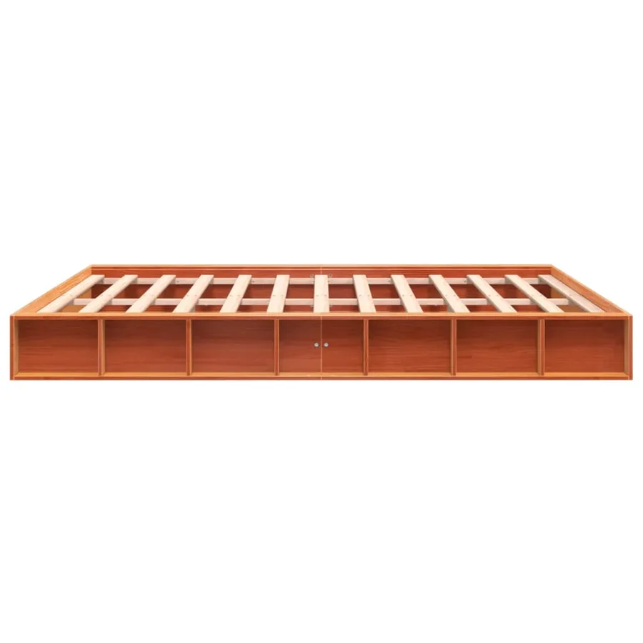Cadre de lit sans matelas cire marron 180x200cm bois pin massif - 5