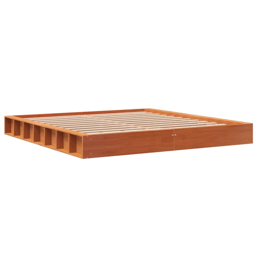 Cadre de lit sans matelas cire marron 180x200cm bois pin massif - 6