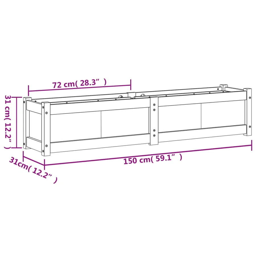 Jardinières 2 pcs bois massif douglas - 11