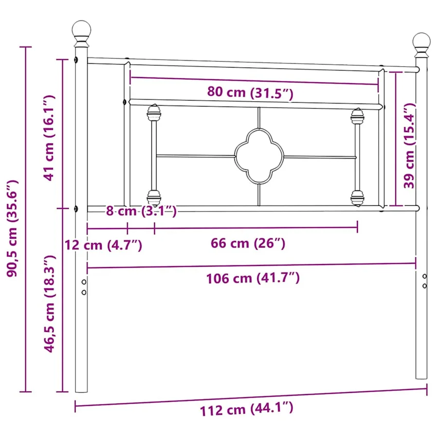 Tête de lit de remplacement métal blanc 100 cm - 7