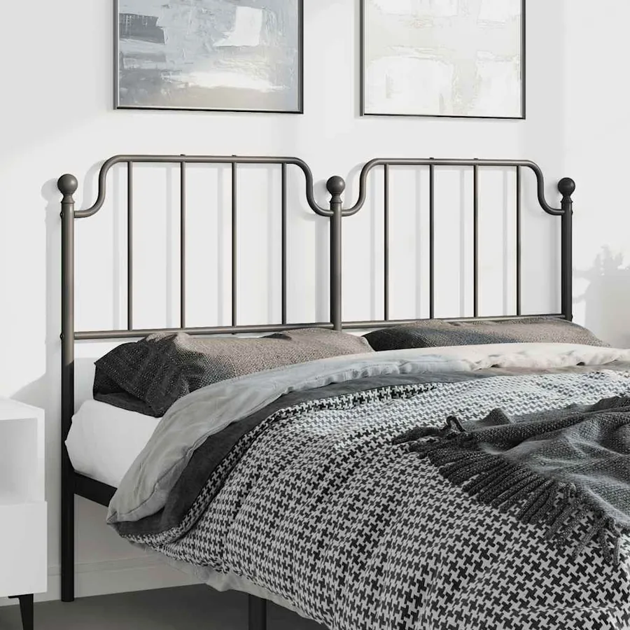 Tête de lit de remplacement métal noir 135 cm