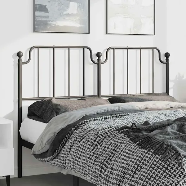 Tête de lit de remplacement métal noir 135 cm