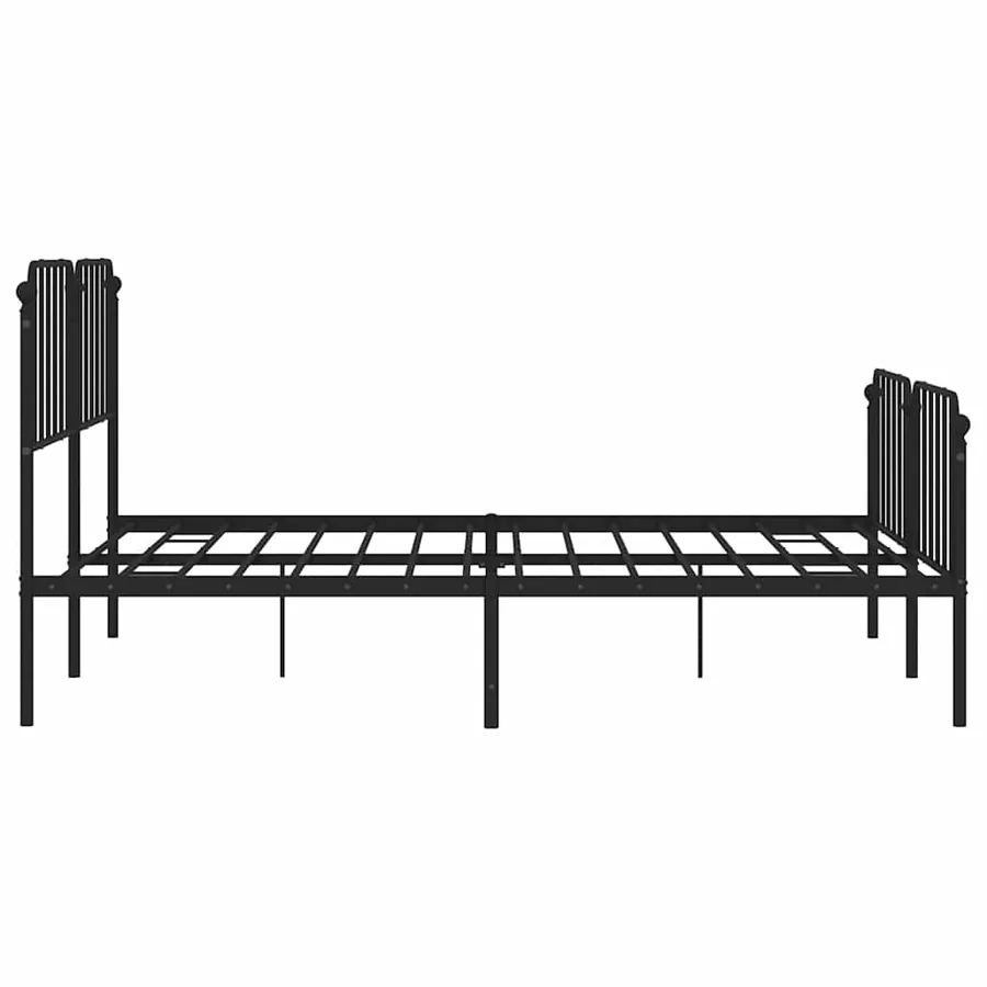 Cadre de lit métal sans matelas avec pied de lit noir 183x213cm - 7