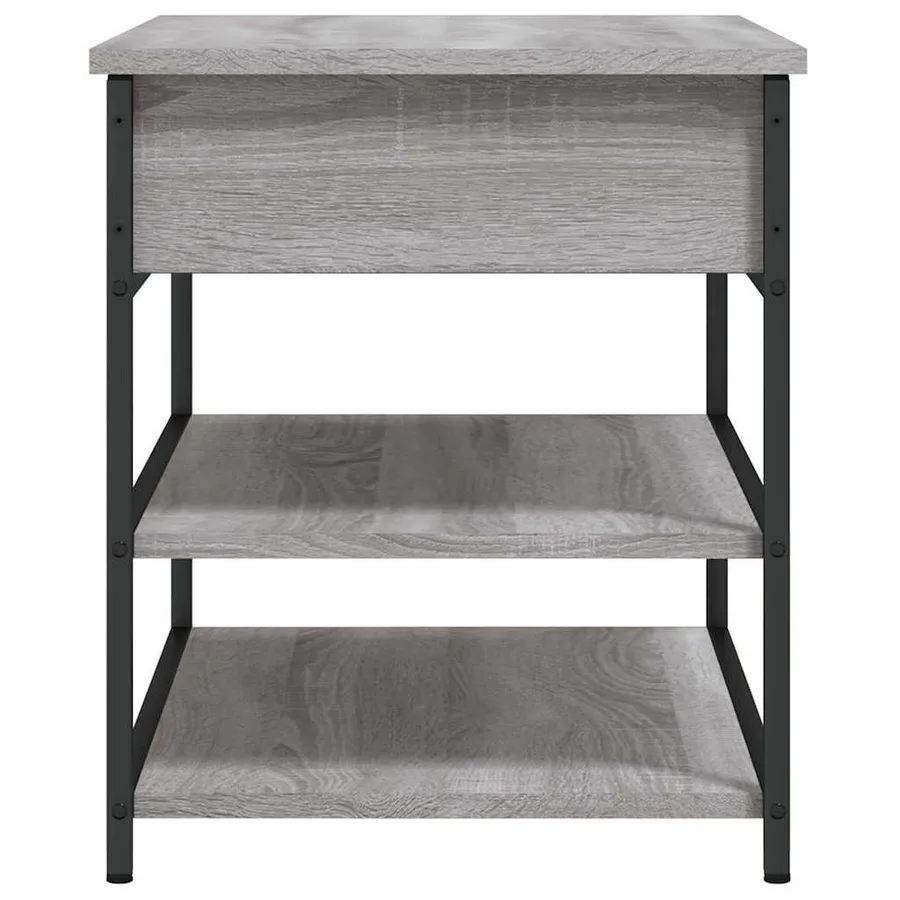 Banc à chaussures sonoma gris 70x42,5x50 cm bois d'ingénierie - 8
