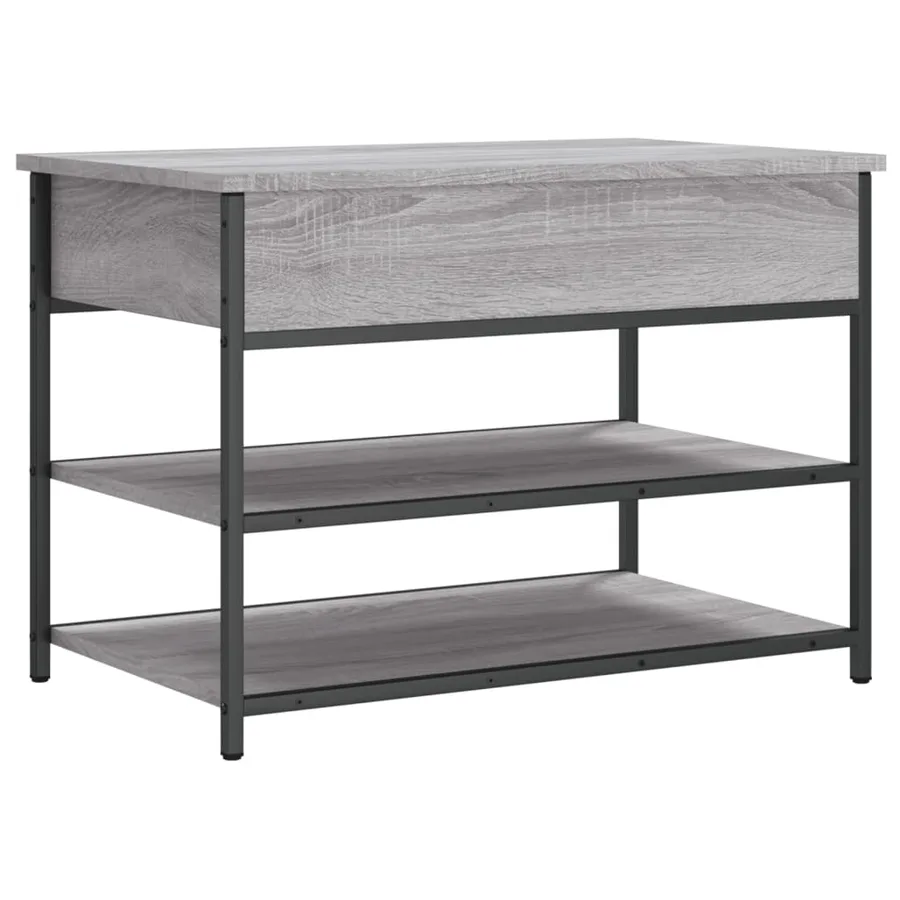 Banc à chaussures sonoma gris 70x42,5x50 cm bois d'ingénierie - 9