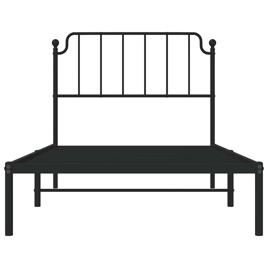 Cadre de lit métal sans matelas avec tête de lit noir 100x190cm - 6