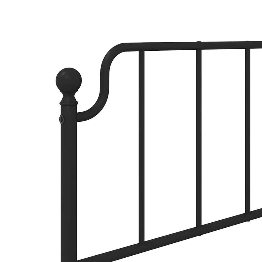 Cadre de lit métal sans matelas avec tête de lit noir 100x190cm - 9
