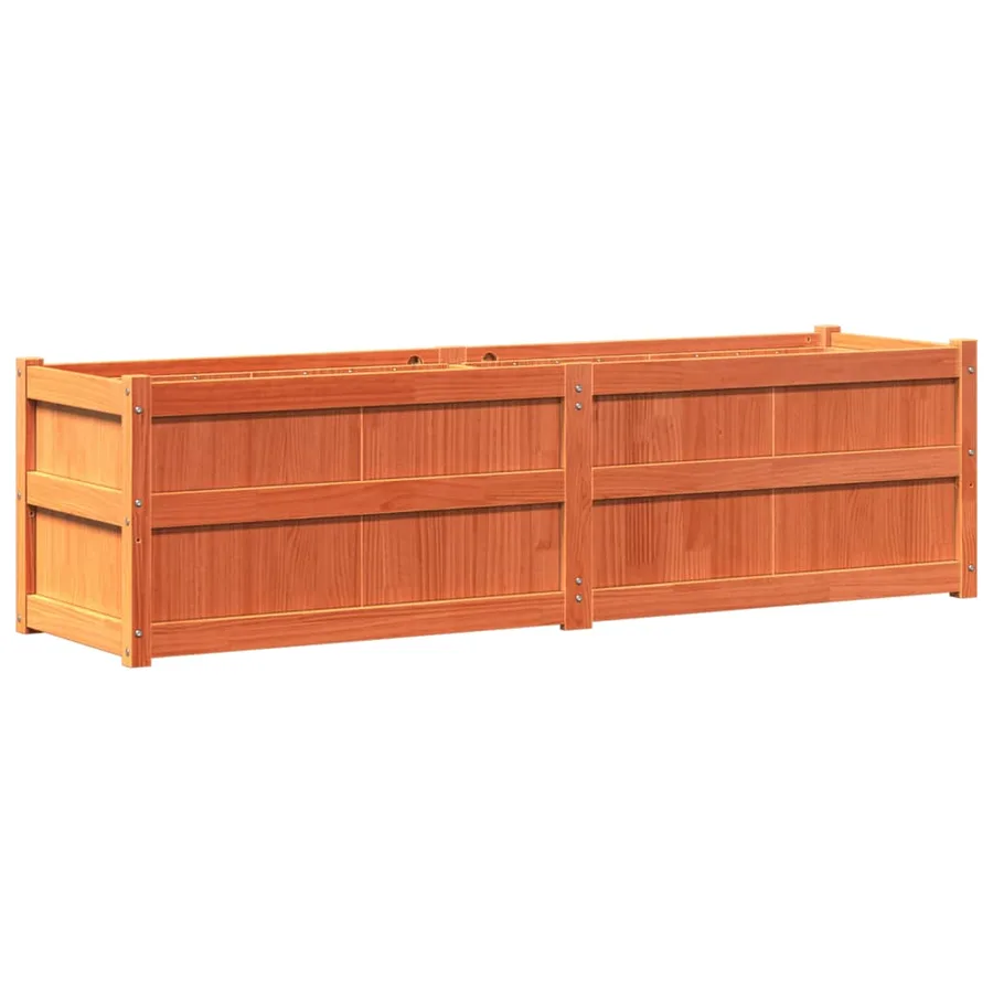 Jardinière cire marron 180x50x50 cm bois de pin massif - 2
