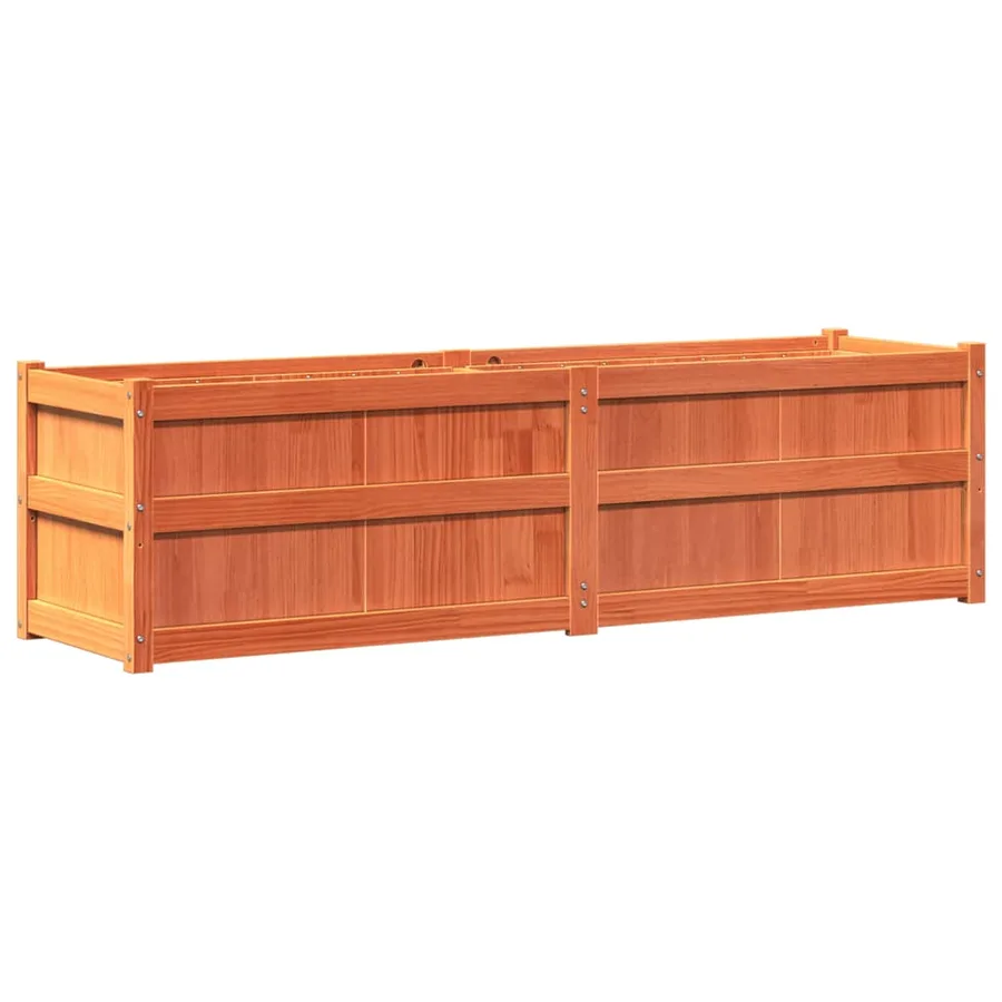 Jardinière cire marron 180x50x50 cm bois de pin massif - 7