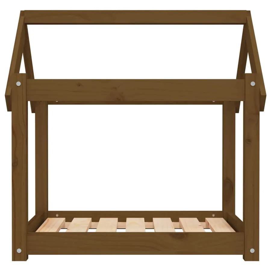Lit pour chien Marron miel 71x55x70 cm Bois de pin solide - 5