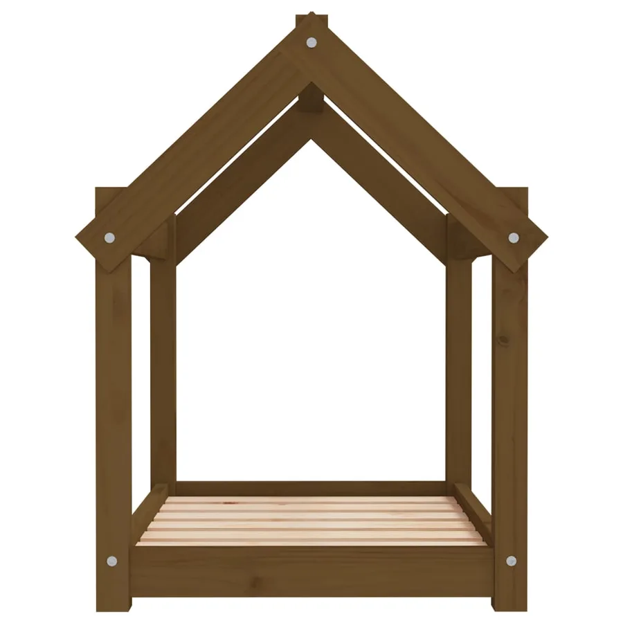 Lit pour chien Marron miel 71x55x70 cm Bois de pin solide - 6