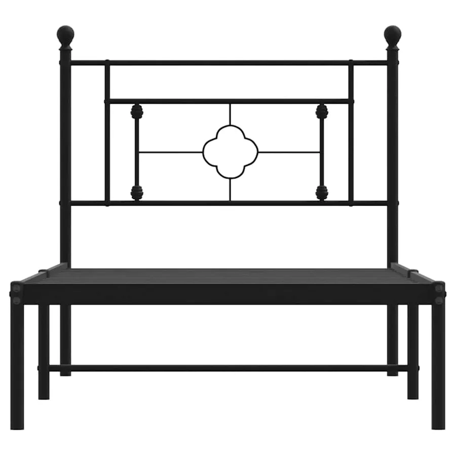 Cadre de lit métal sans matelas avec tête de lit noir 100x200cm - 6