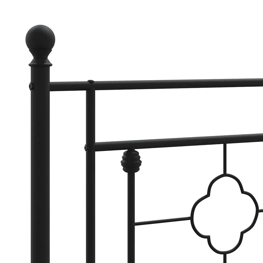 Cadre de lit métal sans matelas avec tête de lit noir 100x200cm - 9