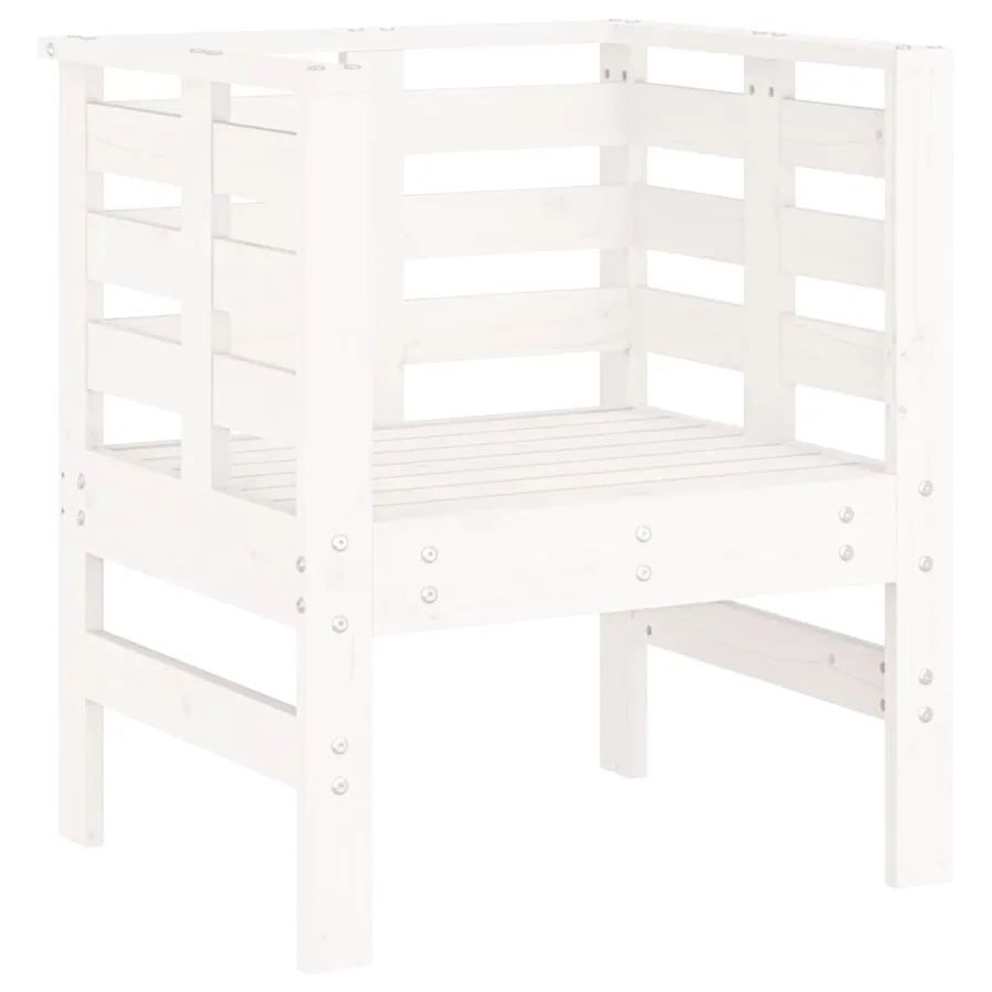 Chaises de jardin lot de 2 blanc 61,5x53x71 cm bois pin massif - 4