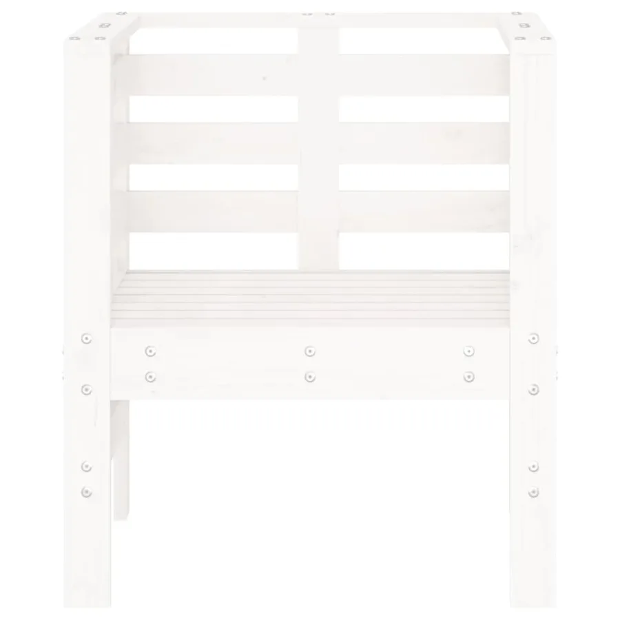 Chaises de jardin lot de 2 blanc 61,5x53x71 cm bois pin massif - 5