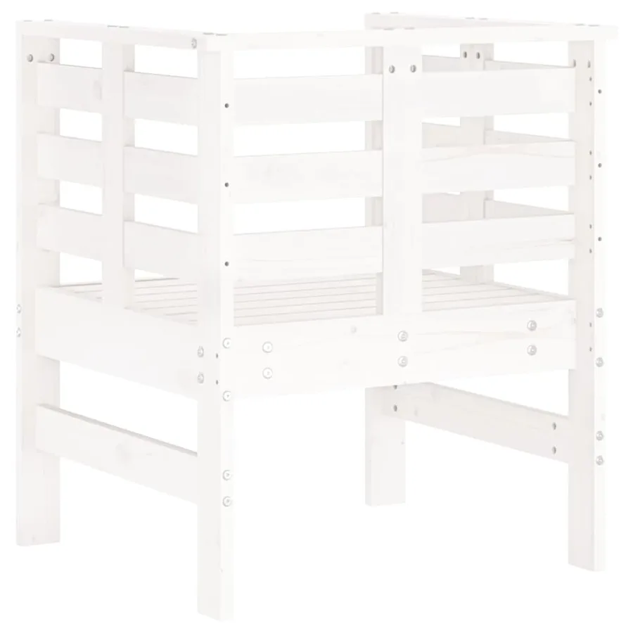 Chaises de jardin lot de 2 blanc 61,5x53x71 cm bois pin massif - 7