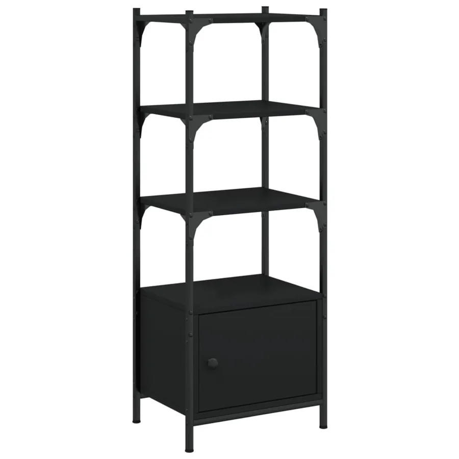Bibliothèque à 3 niveaux noir 41x30x109,5 cm bois d'ingénierie - 2