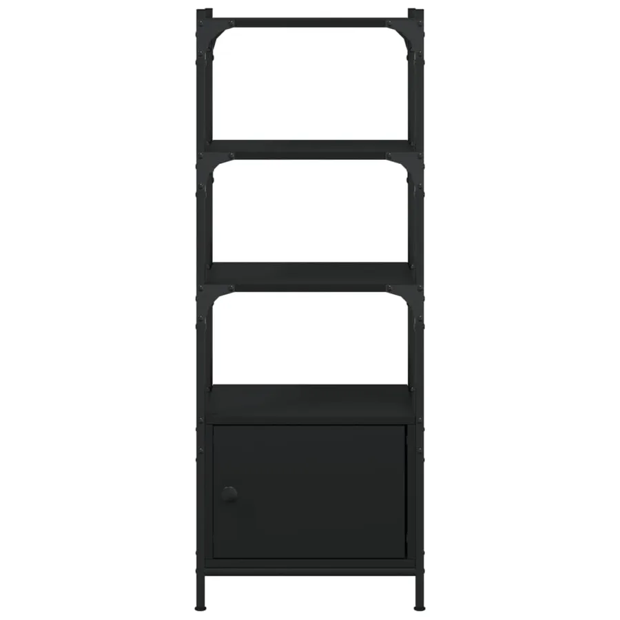 Bibliothèque à 3 niveaux noir 41x30x109,5 cm bois d'ingénierie - 6