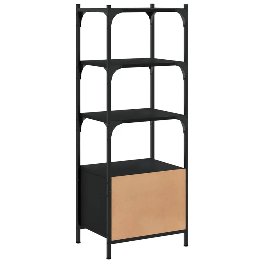 Bibliothèque à 3 niveaux noir 41x30x109,5 cm bois d'ingénierie - 8