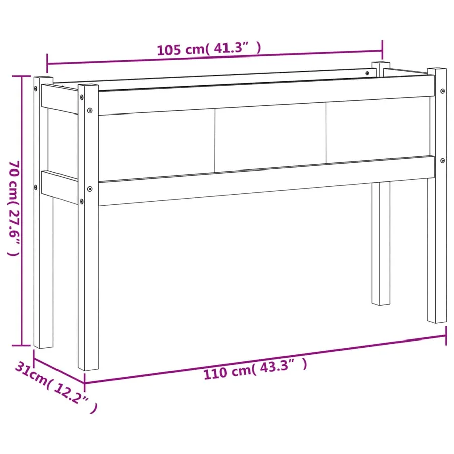Jardinières 2 pcs avec pieds bois de pin imprégné - 11