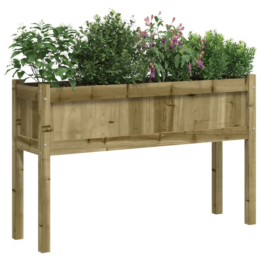 Jardinières 2 pcs avec pieds bois de pin imprégné - 3