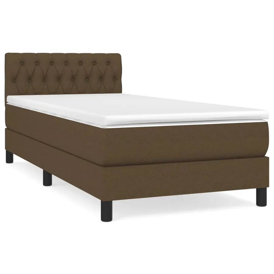 Sommier à lattes de lit avec matelas Marron foncé 90x190 cm - 2