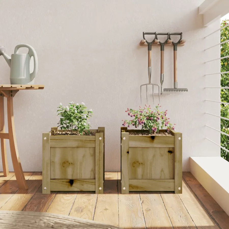 Jardinières 2 pcs bois de pin imprégné - 3