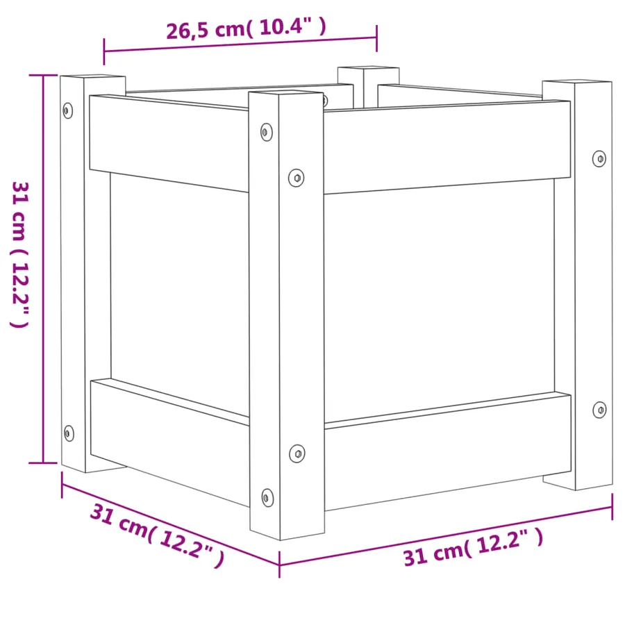 Jardinières 2 pcs bois massif douglas - 12